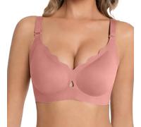 Soutien-gorge de soutien sans armatures avec armatures douces pour un quotidien agréable, couverture complète et bonnets sans coutures pour un maintien optimal et une belle forme., rouge, S