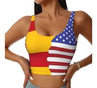 Soutien-Gorge de Sport à Bretelles imprimé Drapeau américain de l'Espagne pour Femme, Maintien en U, Camisole de Sport Amusante pour Femme