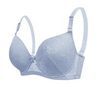 Soutien-gorge de sport à soutien élevé pour femme - Grande taille - En dentelle - En mousse - Armatures - Soutien - Bonnet D - Style fin pour une forme et un confort améliorés, bleu, B