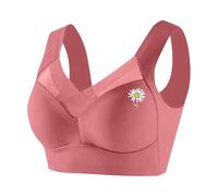 Soutien-gorge de sport à une épaule pour fille - Sous-vêtements fins - Pliage latéral - Soutien-gorge réglable - Grande taille, rose clair, 4XL