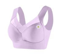 Soutien-gorge de sport à une épaule pour fille - Sous-vêtements fins - Pliage latéral - Soutien-gorge réglable - Grande taille, Violet clair, 7XL
