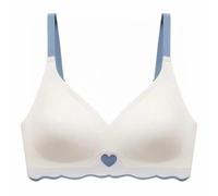 Soutien-Gorge De Sport Anti-Affaissement Pour Femmes,Sous-Vêtements Sans Couture,Contraste De Couleur Française,Réglable,Beauté Du Dos,Intimes,Sans Anneau En Acier.White.Taille Unique