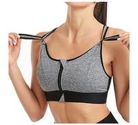 Soutien-Gorge de Sport avec Coussinets Amovibles Brassière Sport sans Armature Zippée Devant Fitness Courir Yoga Vest sous-Vêtements Femme Top pour Gymnastique, Course à Pied, Jogging, Yoga
