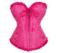 Soutien-gorge de sport Combinaisons Vêtements Ensembles Survêtement Vintage Corset Hauts pour Femmes Top Corsets Costumes Lingerie Bodyshaper See Trough Body Suit, rose vif, 5XL