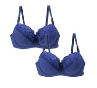 Soutien-gorge de sport en coton pour femme - Soutien-gorge de sport sans armature - Corset - Soutien-gorge de sport sans fil - Soutien-gorge de sommeil réglable - Lingerie classique, bleu, 115E