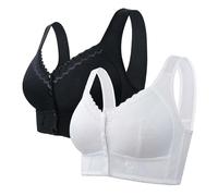 Soutien-Gorge de Sport Grande Taille pour Femme, Soutien-Gorge Seniors, Fermeture sur Le Devant, Soutien-Gorge Respirant pour Personnes âgées, Soutien-Gorge sans Armatures