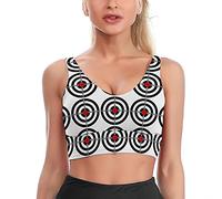 Soutien-Gorge de Sport imprimé Gun Darts Target pour Femmes, Haut Court de Yoga sans Manches