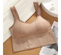 Soutien-gorge de sport plissé sans armatures élégant et moderne pour femme avec design fonctionnel (kaki)