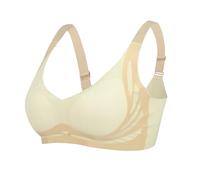 Soutien-gorge de sport pour femme anti-affaissement - Large sangle réglable - Couverture complète - Soutien-gorge push-up sans couture - Sous-vêtements doux et confortables, blanc, XL
