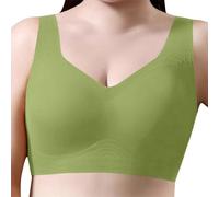 Soutien-gorge de sport pour femme - Brassière de sport pour femme - Soutien-gorge en gelée - Soutien-gorge de soutien confortable et doux - Soutien-gorge respirant sans fil pour femme, Vert, 3XL