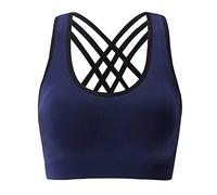 Soutien-gorge de sport pour femme - Haut court - Boucle latérale avant - Bord en dentelle - Sans mouvement - Réglage des fronces - Grand soutien-gorge pour le sommeil - Pour l'extérieur, la vie