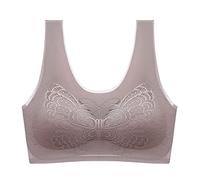 Soutien-gorge de sport pour femme - Haut court pour femme - Dos fin et sans traces - Anti-reflet - Sans soutien-gorge - Pour l'extérieur et la vie quotidienne, rose gold, XXL