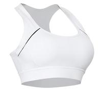 Soutien-gorge de sport pour femme - Mèche d'humidité - Sous-vêtements push-up - Dos nageur - Crop Top pour le fitness et la salle de sport - Soutien-gorge d'entraînement à haute intensité, Blanc., XL