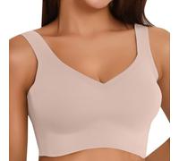 Soutien-gorge de sport pour femme sans armatures en soie glacée confortable sans couture Bralette Sport Yoga Tops Coolfit Stretch Soutien-gorge push-up Bretelles larges Débardeur Bustier pour fitness