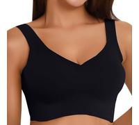 Soutien-gorge de sport pour femme sans armatures en soie glacée confortable sans couture Bralette Sport Yoga Tops Coolfit Stretch Soutien-gorge push-up Bretelles larges Débardeur Bustier pour fitness