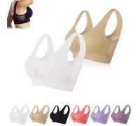 Soutien-gorge de sport pour femme - Soutien-gorge de yoga en maille creuse respirante - Grande taille - Sans bord - Avec soutien en maille, 2 pièces-F, S