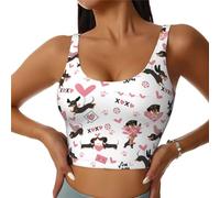 Soutien-gorge de sport pour femme, teckel, chien, chiot, rose, amour, entraînement, débardeur ventral, dos nu, soutien-gorge de sport, haut athlétique, Noir , XXL
