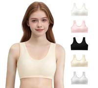 Soutien-gorge de sport pour filles, camisole de développement de la puberté, gilet anti-exposition avec coussinets amovibles, sous-vêtement confortable sans armatures avec bretelles antidérapantes
