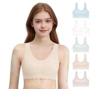 Soutien-gorge de sport pour filles, camisole de développement de la puberté, gilet anti-exposition avec coussinets amovibles, sous-vêtement confortable sans armatures avec bretelles antidérapantes