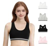 Soutien-gorge de sport pour filles, camisole de développement de la puberté, gilet anti-exposition avec coussinets amovibles, sous-vêtement confortable sans armatures avec bretelles antidérapantes