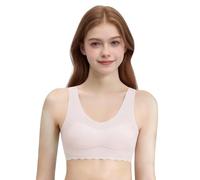 Soutien-gorge de sport pour filles, soutien-gorge d'entraînement pour filles puberté, camisole anti-exposition pour adolescentes, gilet sans couture sans armatures avec coussinets amovibles