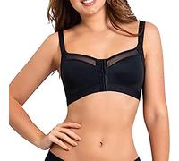 Soutien-Gorge de Sport réglable pour Femme pour Le Fitness, Le Yoga, la Course à Pied, Soutien-Gorge sans Armature, Fermeture Avant, Soutien-Gorge de Brassiere Sport Femme Rose Soutien (Black, XXXL)