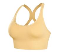 Soutien-Gorge de Sport rembourré Amovible sans Coutures, Soutien-Gorge croisé dans Le Dos for Le Yoga et Le Fitness(Yellow,L)