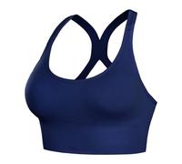 Soutien-Gorge de Sport rembourré Amovible sans Coutures, Soutien-Gorge croisé dans Le Dos for Le Yoga et Le Fitness(Blue,L)
