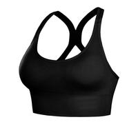 Soutien-Gorge de Sport rembourré Amovible sans Coutures, Soutien-Gorge croisé dans Le Dos for Le Yoga et Le Fitness(Black,XL)