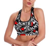 Soutien-Gorge de Sport rembourré pour Femme « J’Aime ma Tante », idéal pour Le Yoga et Les entraînements. Débardeur