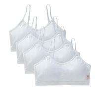 Soutien-Gorge de Sport Rembourré pour Filles de 8 à 12 Ans Lot de 4 Soutiens-Gorge de Sport Sans Armatures Sous-Vêtements Doux et Respirants pour Enfants Soutien-Gorge D'Entraînement pour Adolescentes