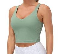 Soutien-gorge de sport rembourré sans armatures pour femme, soutien moyen, pour yoga, gym, course à pied, entraînement - vert - Taille S