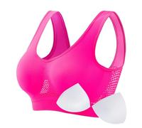 Soutien-Gorge de Sport Respirant, Grande Taille, pour Course à Pied, Fitness, Yoga, Gilet Fin rembourré, sans Fil, Push Up, Respirant Ensemble Rose Fluo