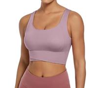 Soutien-gorge de sport sans anneaux en acier pour femme - Froncé sexy - Gilet de beauté de yoga - Rembourrage de poitrine fixe intégré - Soutien-gorge de sport de fitness, e, L