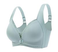 Soutien-gorge de sport sans couture en dentelle pour femme avec fermoir à double ouverture sur le devant pour la grossesse et le confort post-partum, Vert, 70