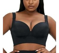 Soutien-gorge De Sport Sculptant À Compression For Femmes Bonnet En V Profond Couverture Complète Du Dos Soutien-gorge Gilet Postopératoire(Black,105/46F)