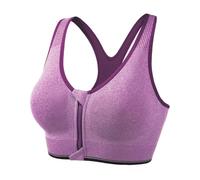 Soutien-Gorge de Sport Zippée Devant Dos Nageur avec Coussinets Soutien Élevé sous-vêtements de Sport Femme