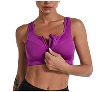 Soutien-Gorge de Sport Zippée Devant Dos Nageur avec Coussinets Soutien Élevé sous-vêtements de Sport Femme BrassièRe Sport Femme Brassiere Sport
