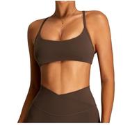 Soutien-gorge de yoga Naked Tight Beauty Back for femmes, combinaison de yoga à séchage rapide, vêtements d'extérieur, course à pied, fitness, sous-vêtements de sport(Darkbrown,X-Large)