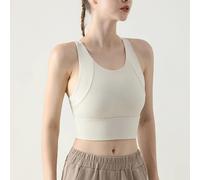 Soutien-Gorge De Yoga Pour Femmes,Fitness,Soutien-Gorge De Gymnastique À Fort Impact,Coussinet Push-Up,Gilet De Sport,Sous-Vêtements Respirants,Gilet De Course,Soutien-Gorge De Spo.Beige.L