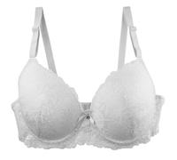 Soutien Gorge Dentelle avec Armature Sexy Soutien Gorge Balconnet Push up rembourré Brassiere Femme Grande Taille reglable Bretelle Soutien-Gorge Push-Up Quotidien Classiques Bra (White, 85D)