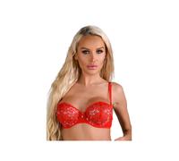 Soutien-Gorge Dentelle Florale Rouge & Argent