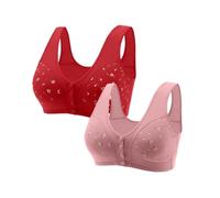 Soutien-gorge d'entraînement pour femmes pour personnes âgées 2023 - Soutien-gorge de sport confortable à fermeture frontale en coton pour femmes âgées - Soutien-gorge de sport à une épaule, kaki, 4XL