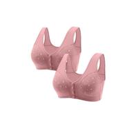 Soutien-gorge d'entraînement pour femmes pour personnes âgées 2023 - Soutien-gorge de sport confortable à fermeture frontale en coton pour femmes âgées - Soutien-gorge de sport à une épaule, Noir