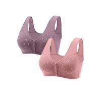 Soutien-gorge d'entraînement pour femmes pour personnes âgées 2023 - Soutien-gorge de sport confortable à fermeture frontale en coton pour femmes âgées - Soutien-gorge de sport à une épaule, Vert, L
