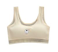 Soutien-Gorge D'Entraînement Sportif Pour Jeunes Filles, Sous-Vêtements Respirants, Imprimés Ours De Dessin Animé, Sous-Vêtements Côtelés, Sans Fil, De 7 À 16 Ans