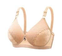 Soutien-gorge Dirndl sexy en dentelle transparente à armatures confortable classique balconnet réglable décontracté sans anneau en acier sous-vêtements confortables à collectionner, kaki, 44