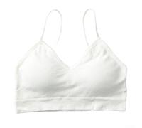 Soutien-gorge dos nu élégant pour femme avec bretelles fines et coussinets de poitrine rembourrés, parfait pour un look lisse (taille M, blanc)