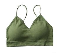 Soutien-gorge dos nu élégant pour femme avec bretelles fines et coussinets de poitrine rembourrés, parfait pour un look lisse (XL vert)