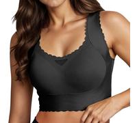 Soutien Gorge Dos Nu Saint-Valentin Allaitement Grande Taille Ouverture Devant Brassière Réduction Mouvement Sport Running Fitness Serrage Personnalisable Firmlift Percko Femme a-Le Noir 3XL